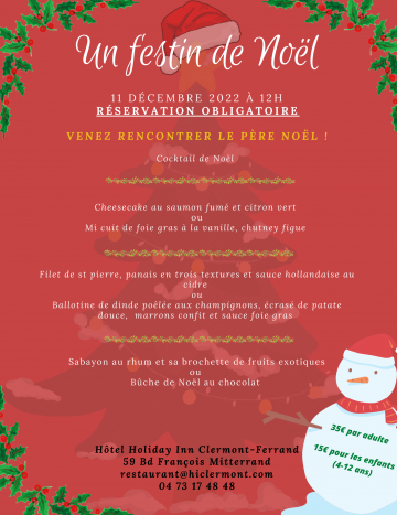 © Festin de Noël à Holiday Inn Clermont Ferrand